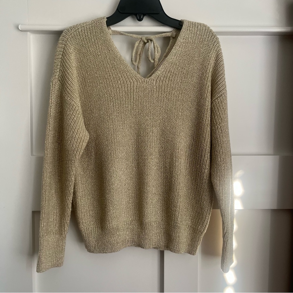 LOFT (MP) Gold Sparkle Sweater